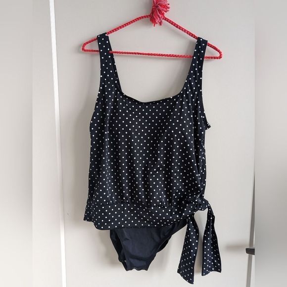 Polka dot Blouson swimsuit Med - Picture 2 of 10